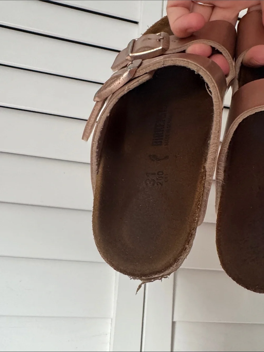 Metallic Rose Birkenstock Sandals